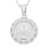 Sterling Silver Semi Mount Pendant Setting Round RD 13X13mm White Topaz - Syzjewelry